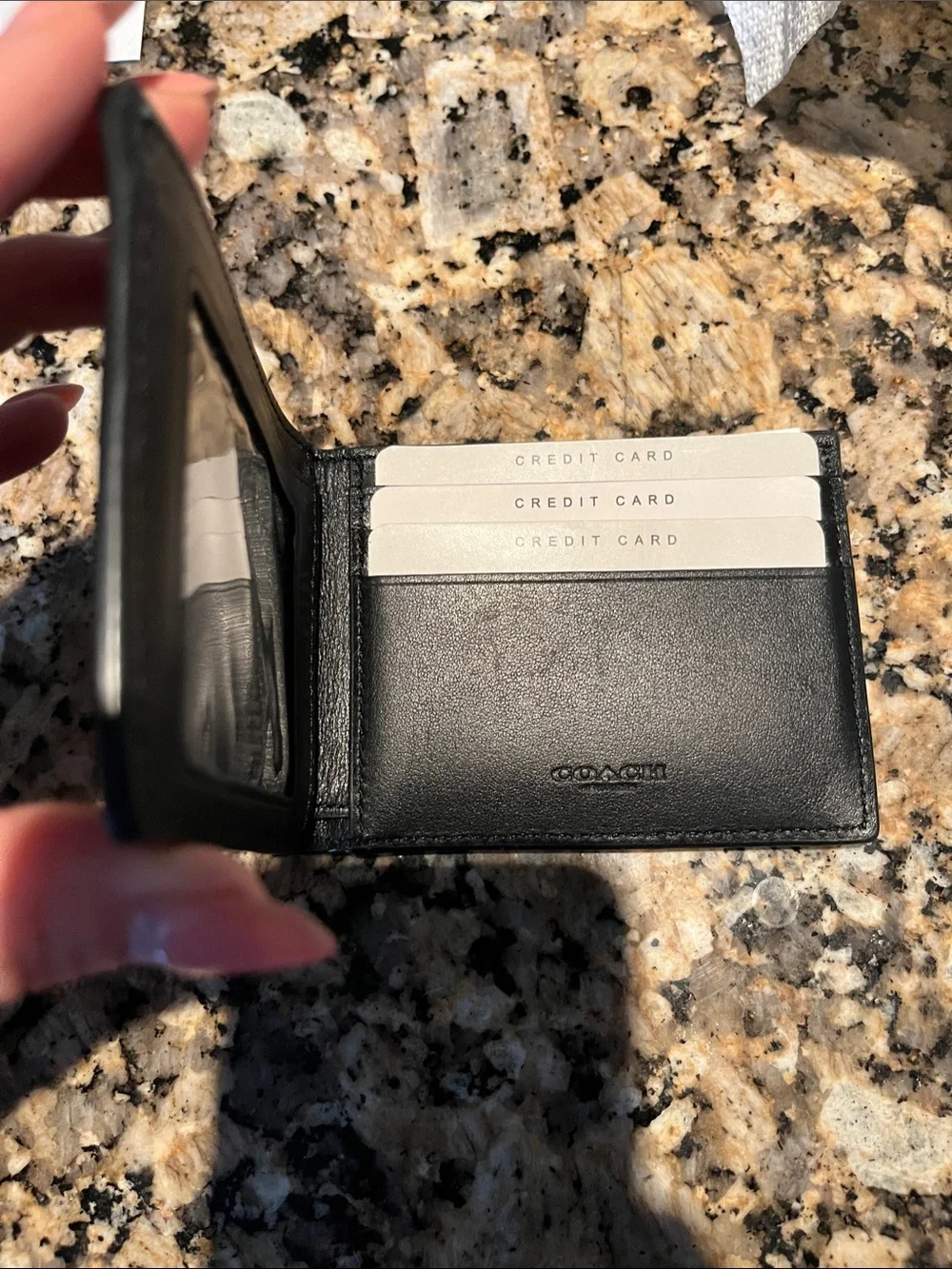 Coach leather card